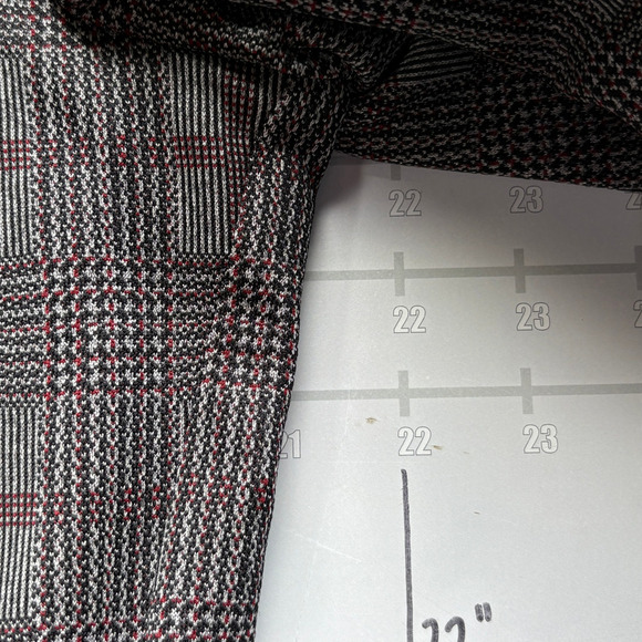 Vintage 70s Clipper Craft Plaid Suit Mens 42 Gray Red Blazer Jacket Pants 36x30 - Picture 7 of 8